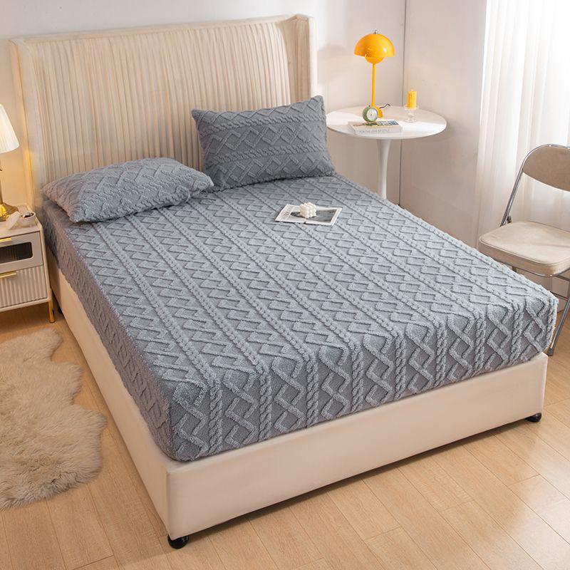 Husa de pat dublu Cocolino, 3 piese, Model Tricot, Gri, HCT08