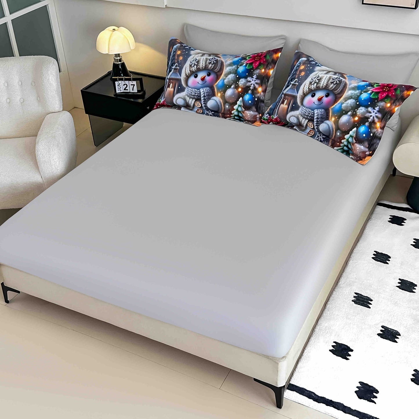 Lenjerie de pat dublu cu model 5D, set 6 piese, cearsaf cu elastic 180x200, Jojo-Home, LTC24