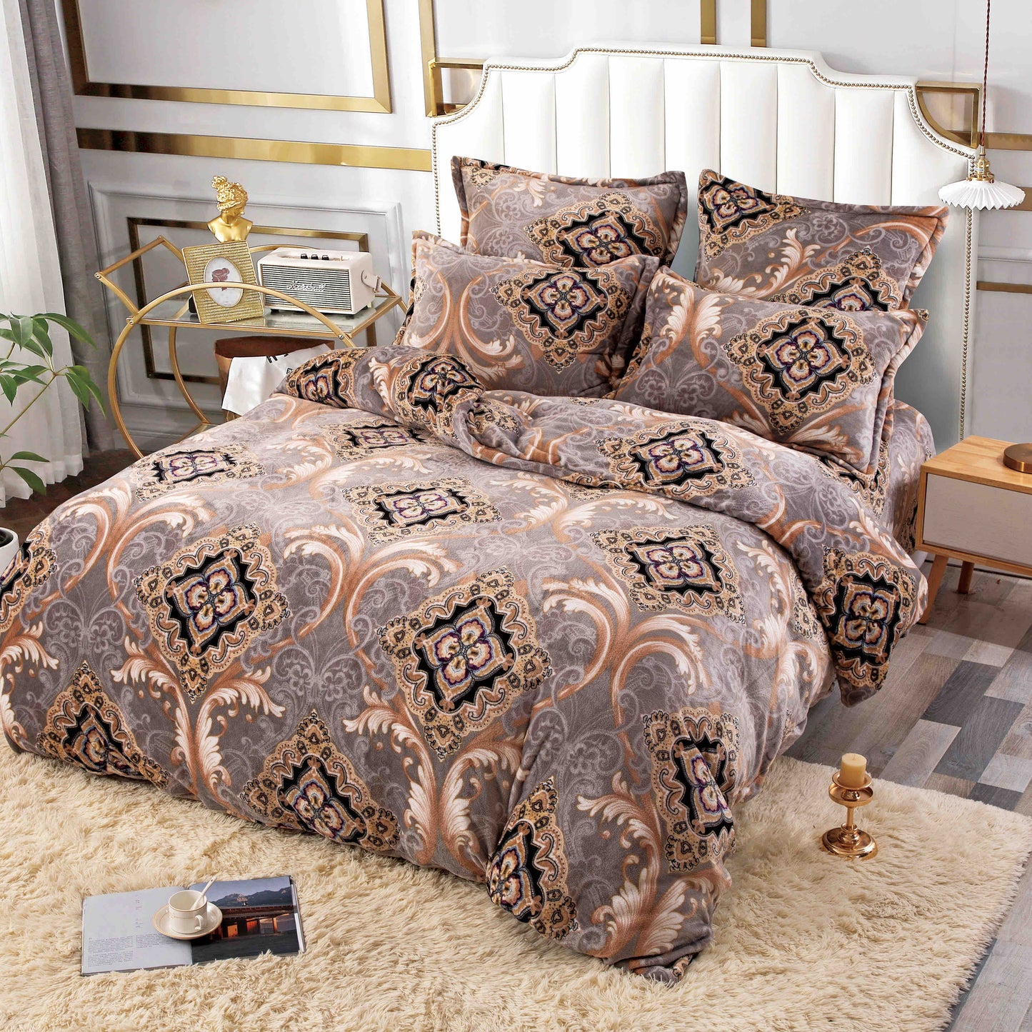 Lenjerie de pat dublu Cocolino, 6 piese, Maro Regal, CXC-7