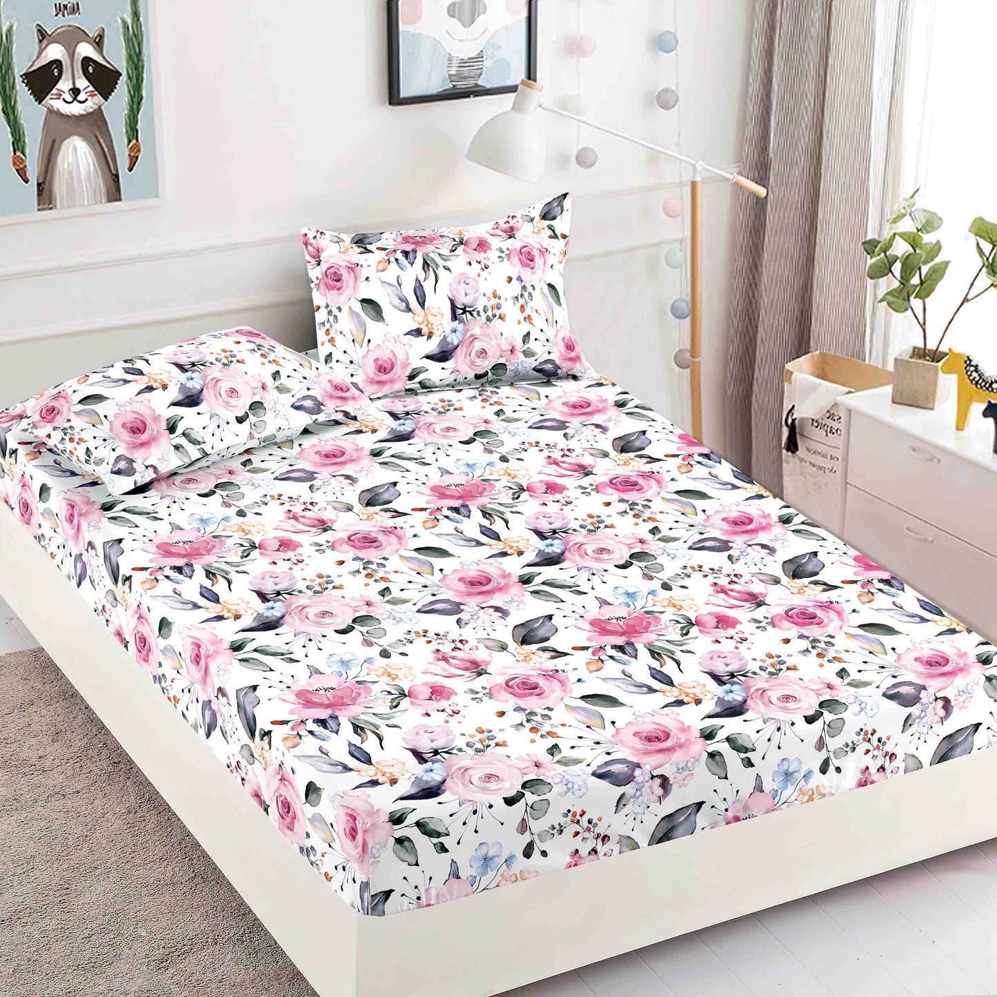Husa de pat dublu, Bumbac Finet, 3 piese, HBF013