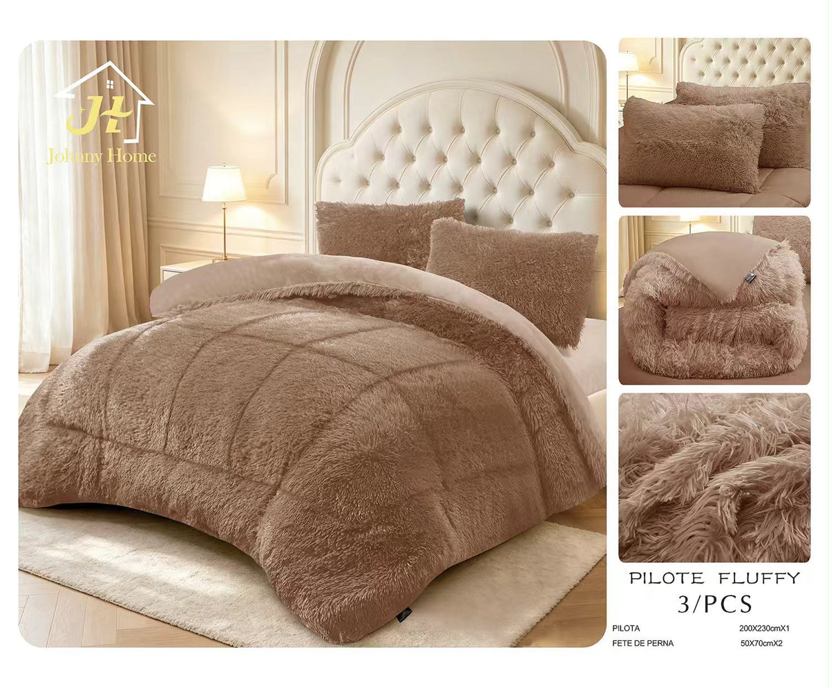 Pilotă Groasă Cocolino Fluffy, Set 3 Piese, Maro, PJH112