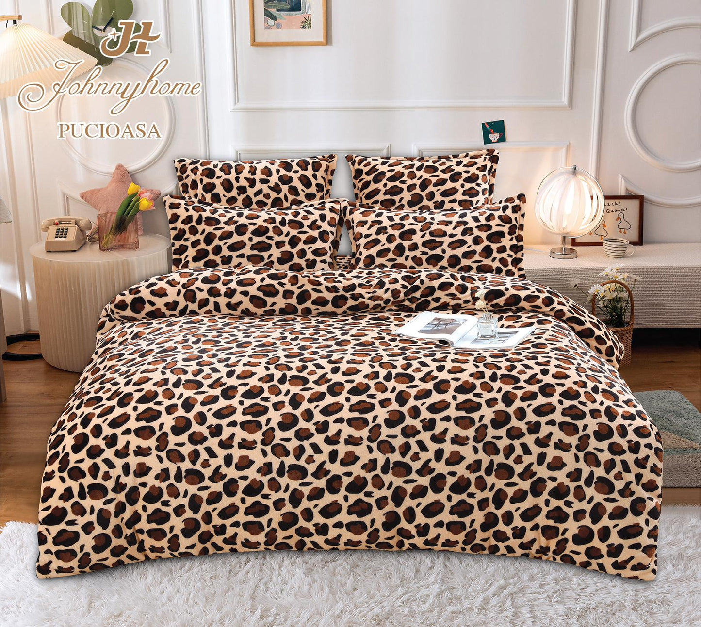 Lenjerie de pat dublu Cocolino, 6 piese, Animal Print, CXC-1
