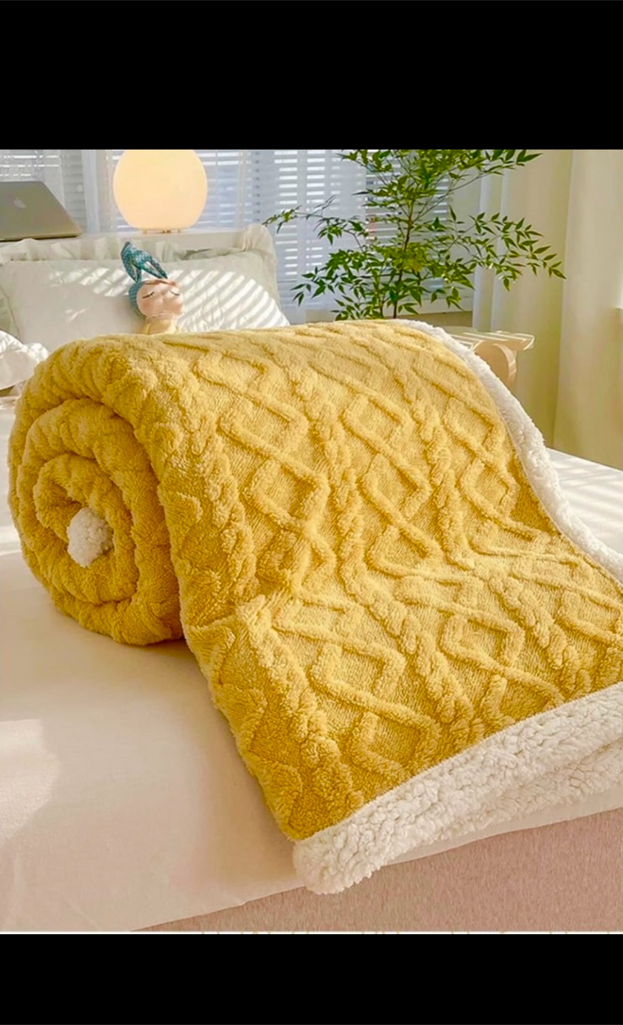 Pătură Tricot cu blaniță, Cocolino, 200x230, Galben