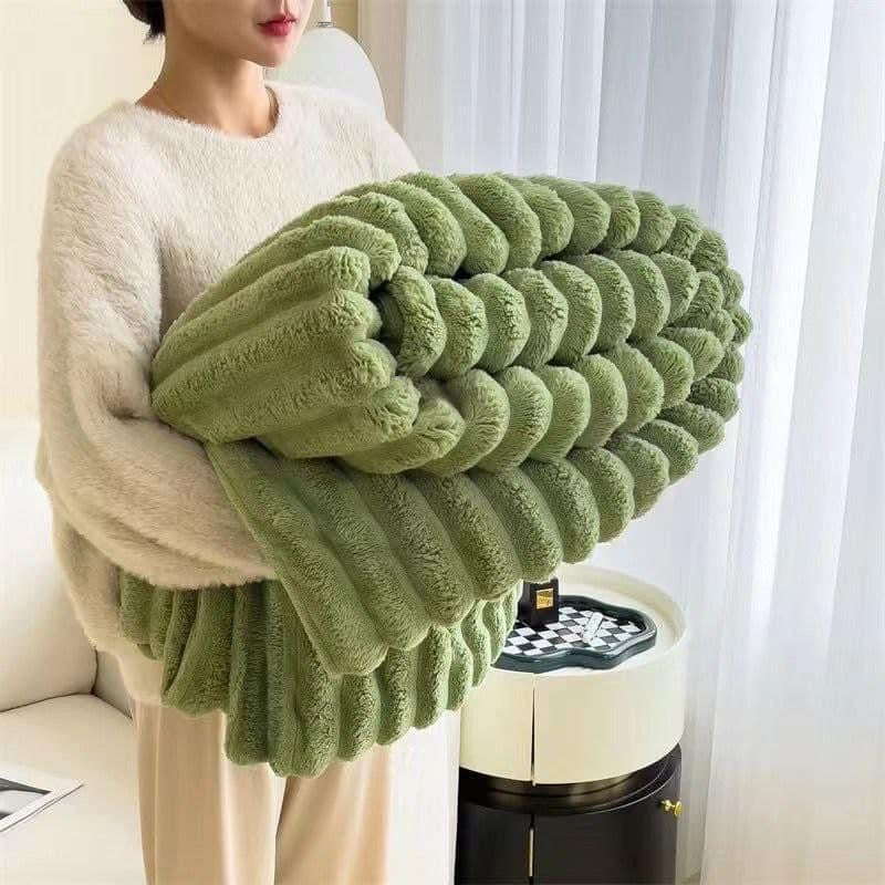 Pătura Cocolino, model Dungi, 200x230, Verde deschis, PPC021