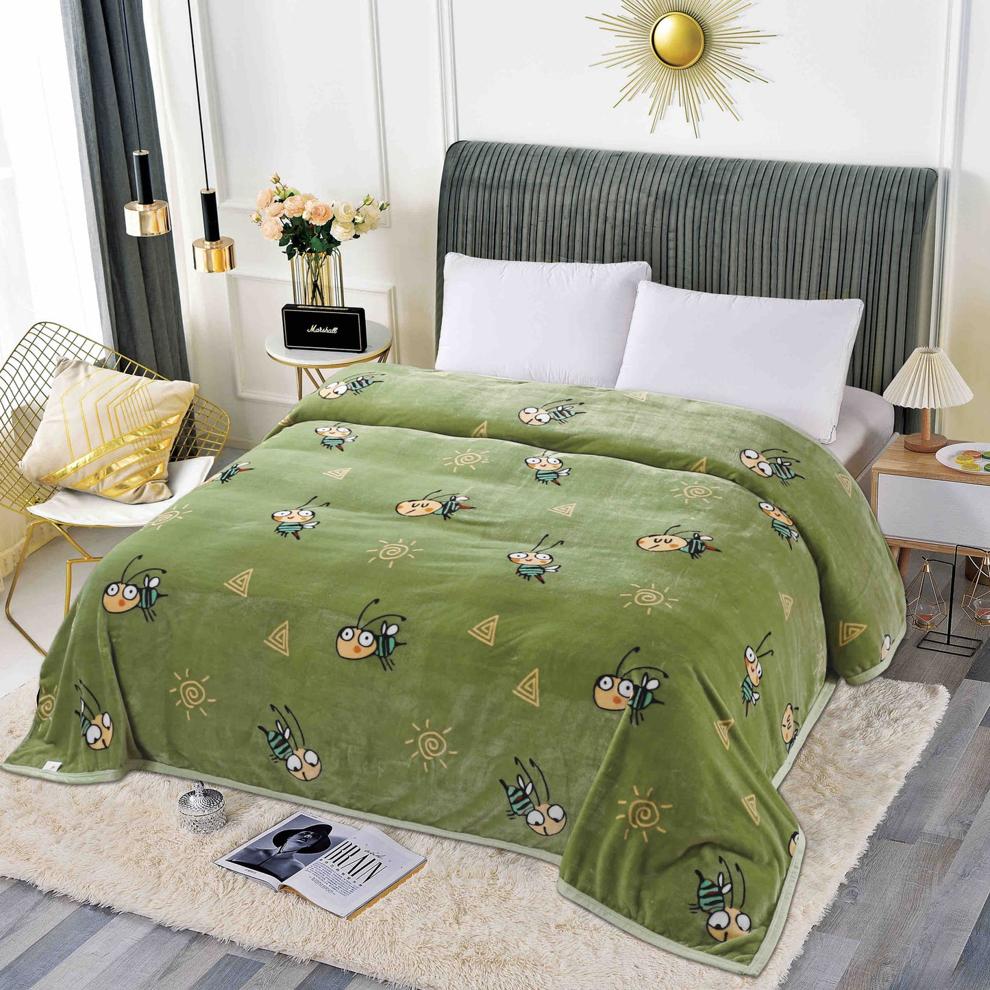Patura Cocolino de pat dublu, 200x230 , VERDE , PPC038