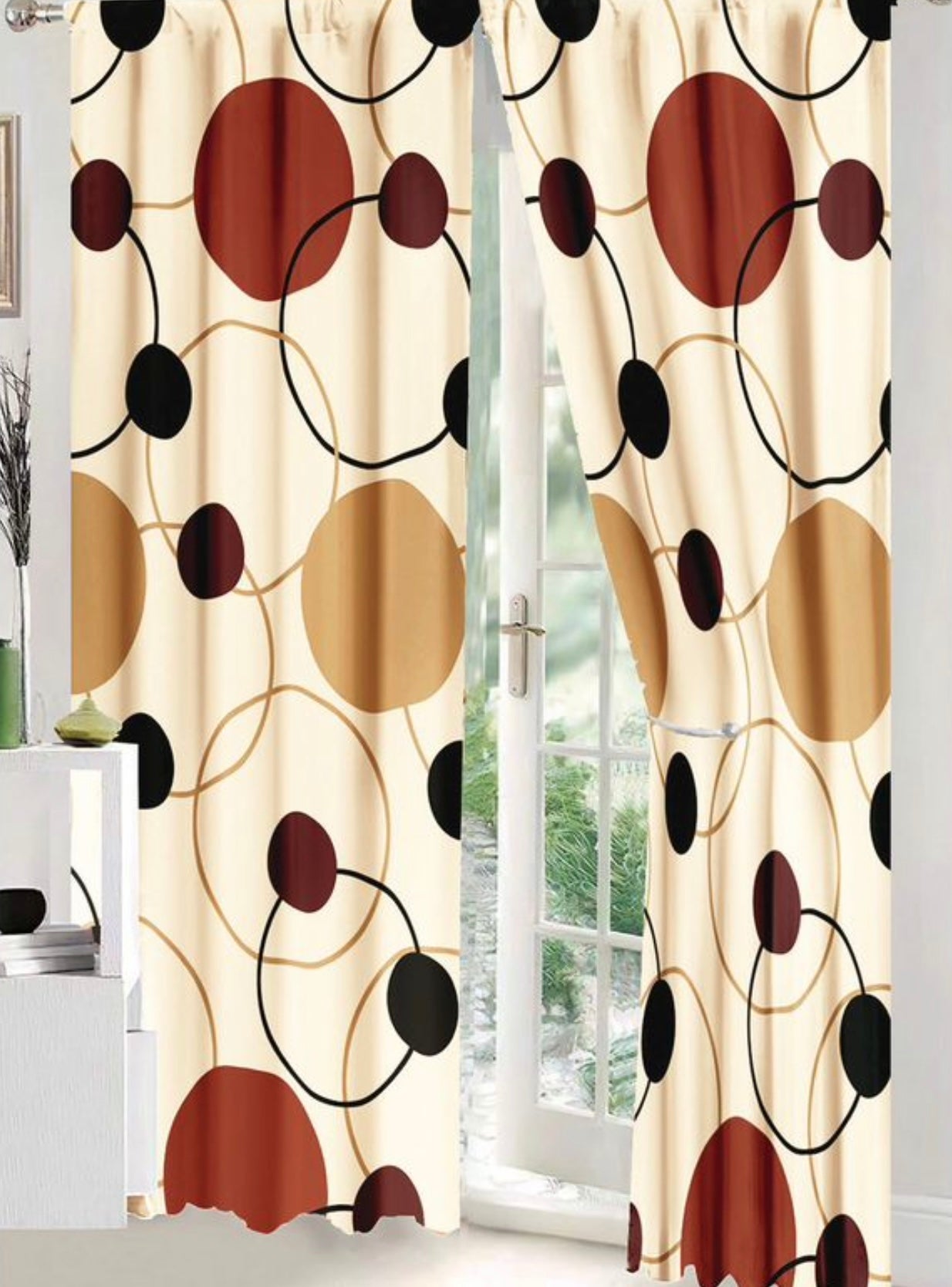 Set Lenjerie de pat Dublu Pucioasa + Draperii , set 8 piese, Buline, LDP14