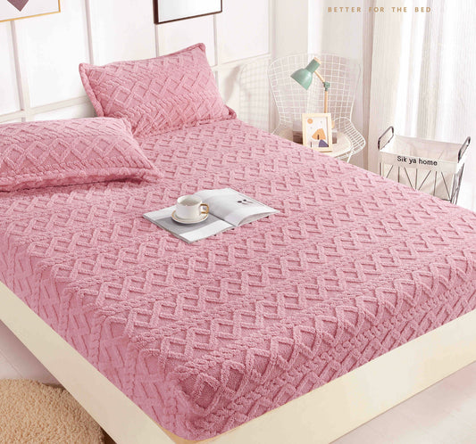 Husă Model Tricot + fețe de pernă,  Cocolino ,Roz, HCT01