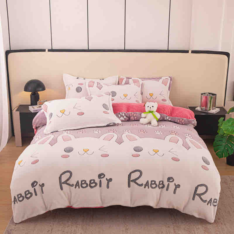 Lenjerie pufoasa Cocolino, pat o persoană, 4 piese, Jojo-Home, LOPC28