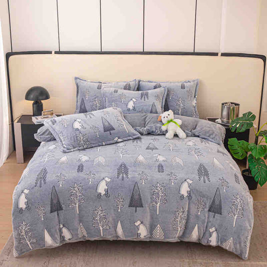 Lenjerie pufoasa Cocolino, pat o persoană, 4 piese, Jojo-Home, LOPC27