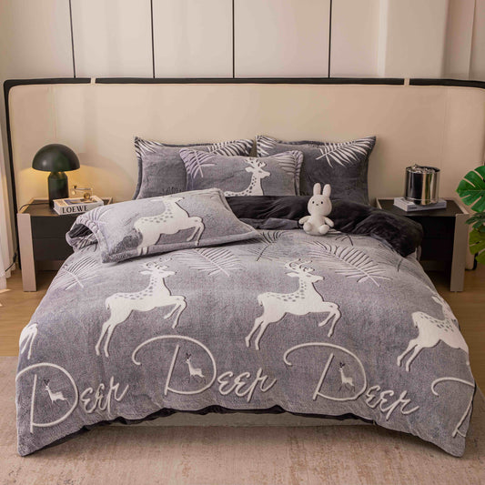 Lenjerie pufoasa Cocolino, pat o persoană, 4 piese, Jojo-Home, LOPC26