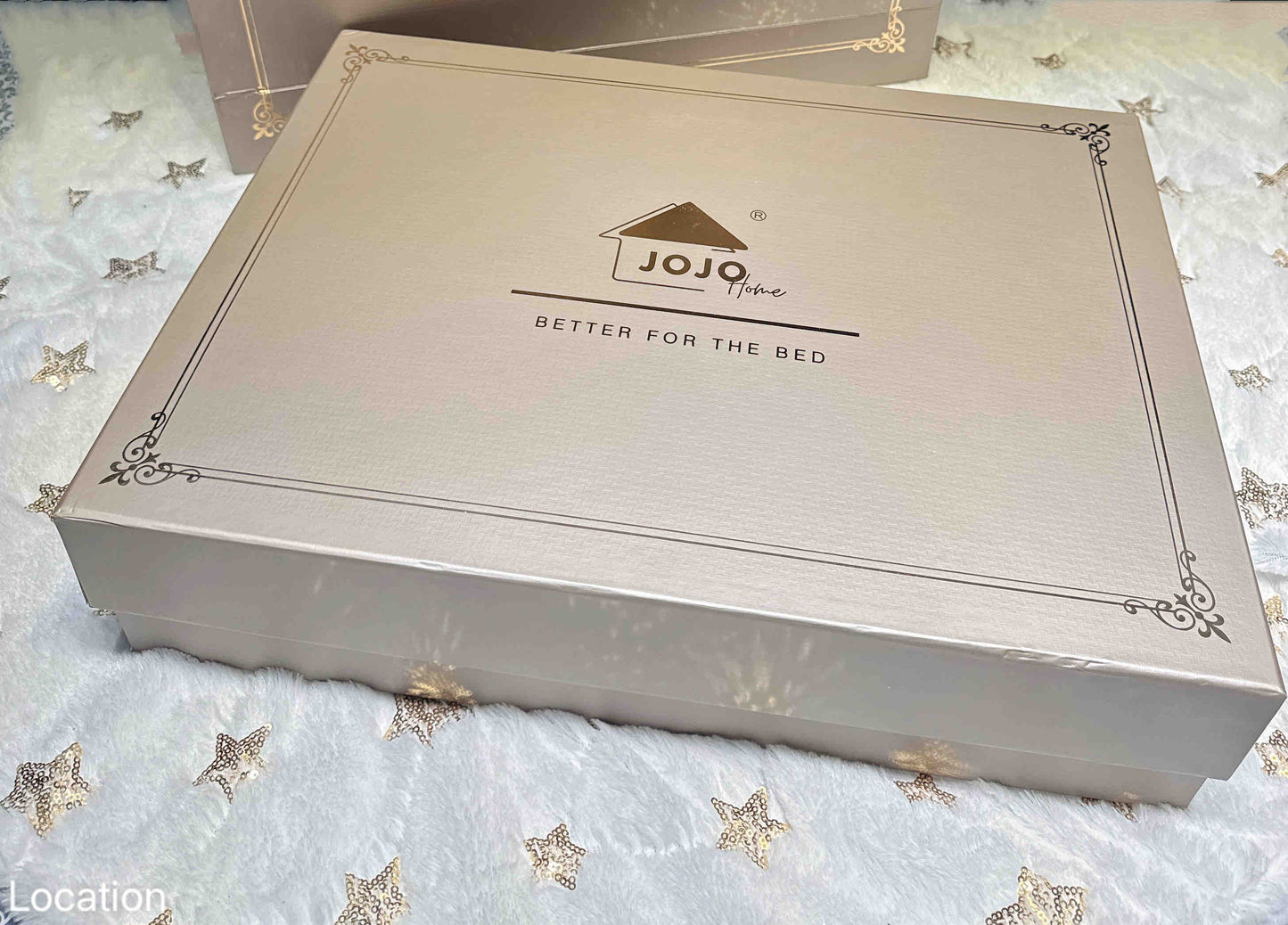 Lenjerie de Pat Dublu, Model Lux, Cutie Cadou, 6 Piese, Cearceaf cu Elastic, Bumbac, LJH-08