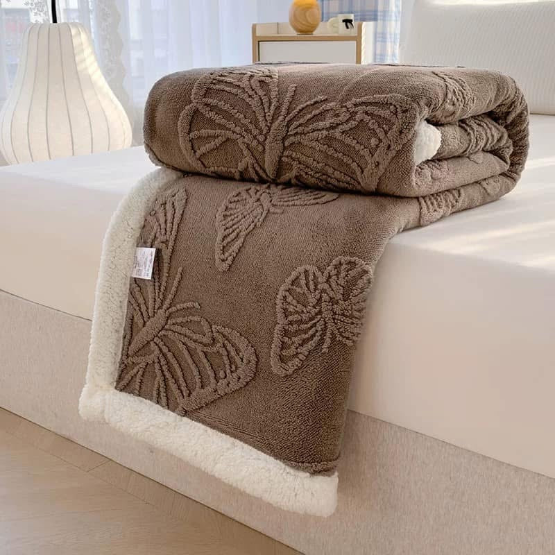 Patura Cocolino cu Blanita, Model, FLUTURI, 3D, Pat 2 Persoane, 200x230 cm, MARO, FLT010