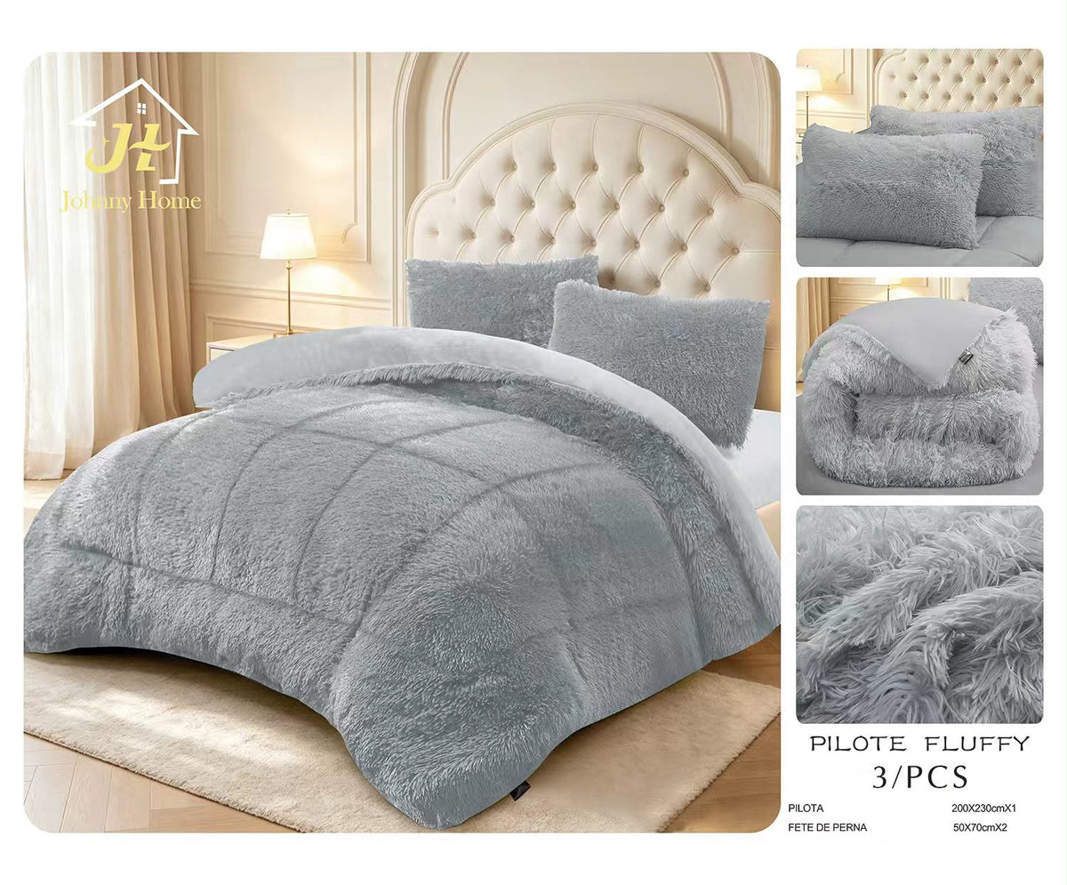 Pilotă Groasă Cocolino Fluffy, Set 3 Piese, Gri deschis, PJH108