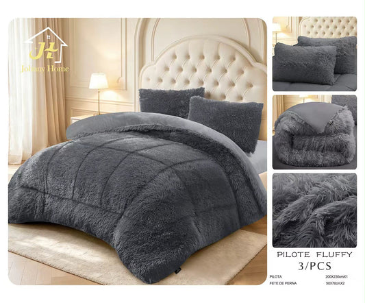 Pilotă Groasă Cocolino Fluffy, Set 3 Piese, Gri închis, PJH110