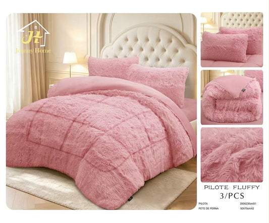 Pilotă Groasă Cocolino Fluffy, Set 3 Piese, Roz, PJH111