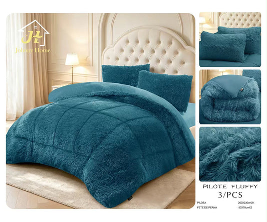 Pilotă Groasă Cocolino Fluffy, Set 3 Piese, Turcoaz, PJH114