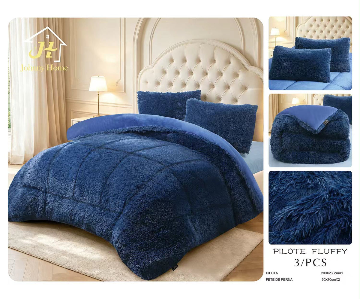 Pilotă Groasă Cocolino Fluffy, Set 3 Piese, Albastru, PJH115