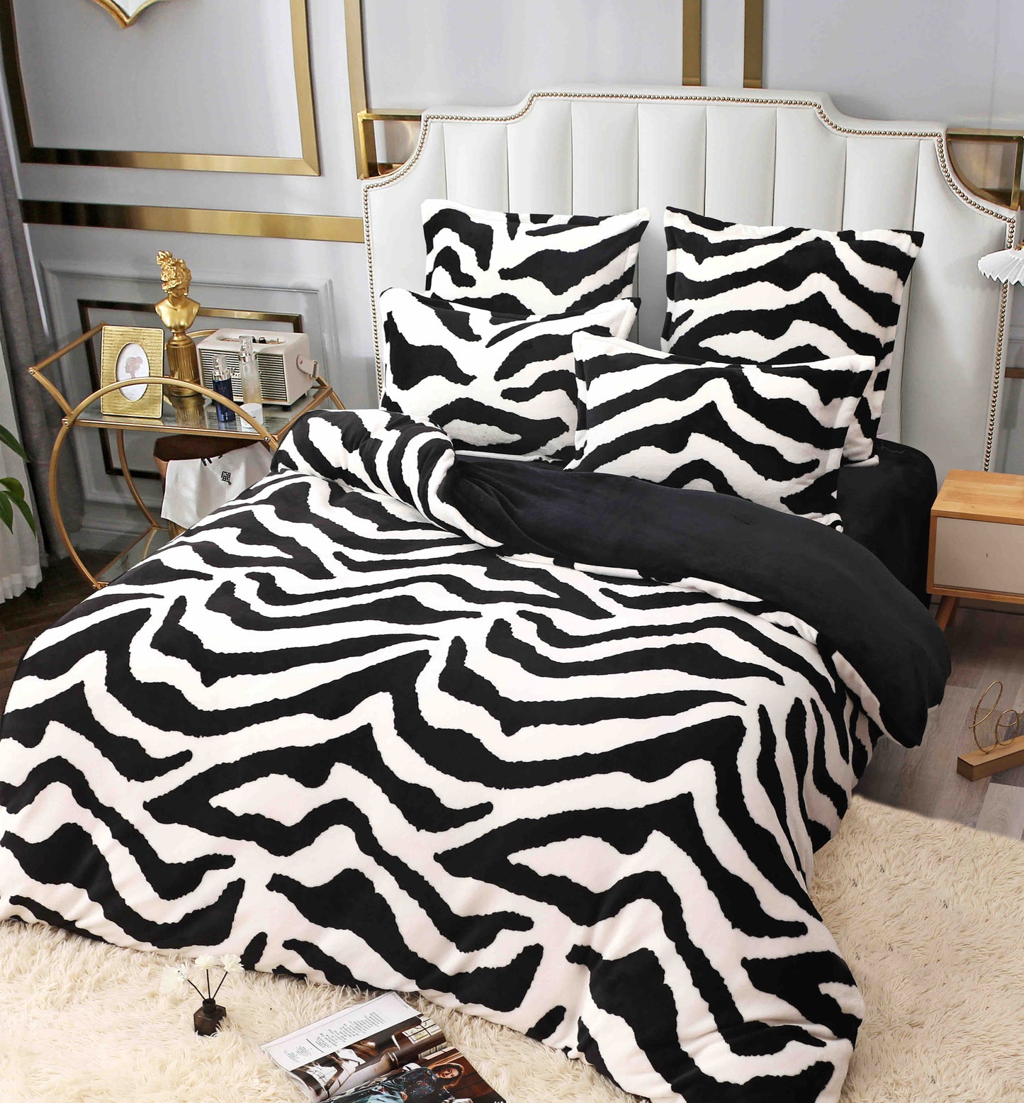 Lenjerie de pat Cocolino , 6 piese, Model Zebra