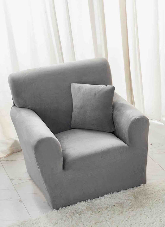 Husă de fotoliu Catifea , 90-130 cm , GRI , HFC01