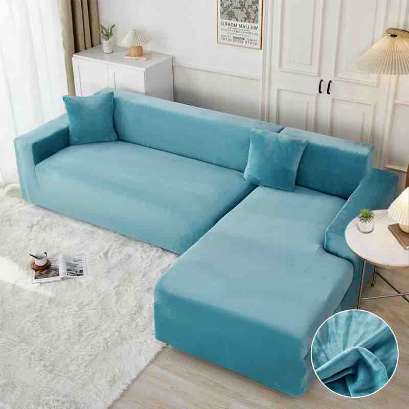 Set 2 Huse Colțar din Catifea, M+L , Turcoaz . Cod : HOM05