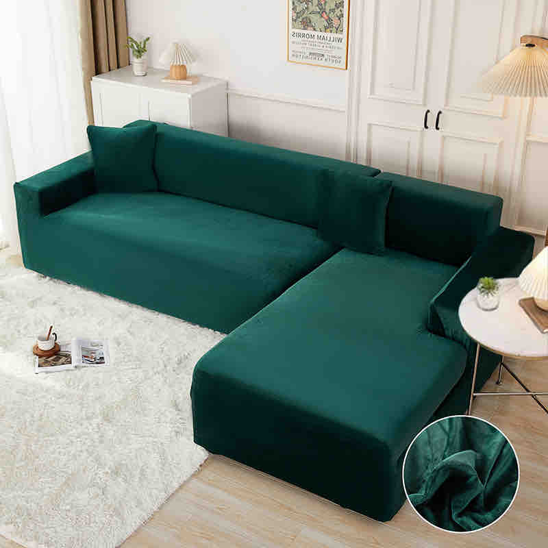 Set 2 Huse Colțar din Catifea, M+L , VERDE . Cod.HOM09