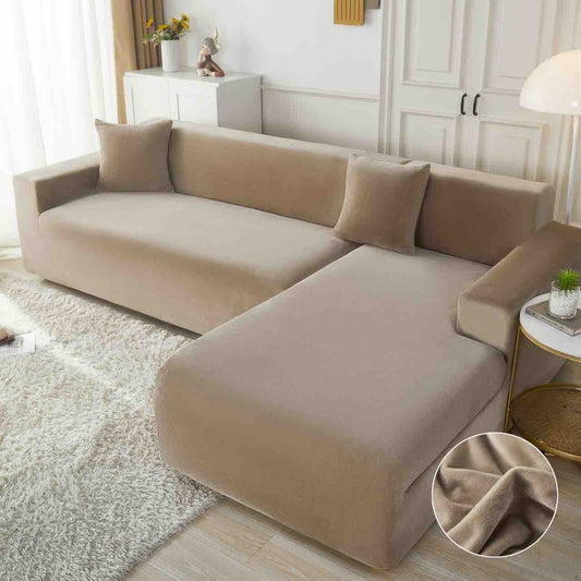 Set 2 Huse Colțar din Catifea, M+L , BEJ . Cod. HOM011